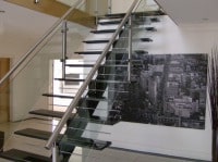 Проект стеклянной ограждающей конструкции для лестницы